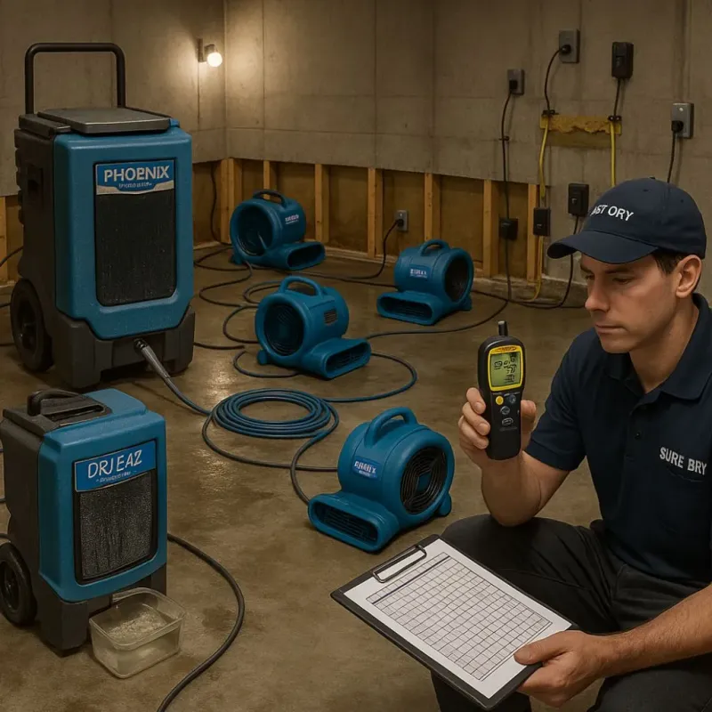 Structural Drying and Dehumidification process in Presidential Lakes Estates, NJ